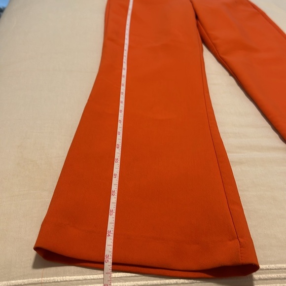 NWOT RARE Zara Bright Orange Straight Leg Pants Size XS - Picture 8 of 11